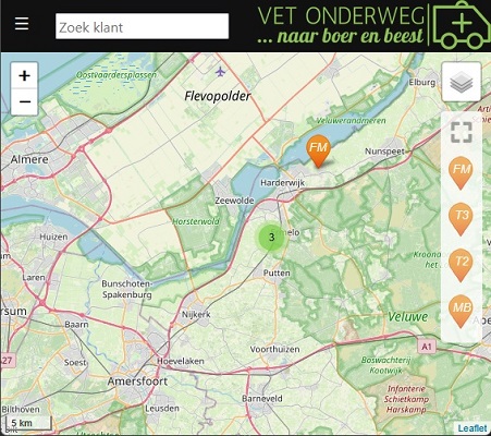 VetOnderweg map tracking